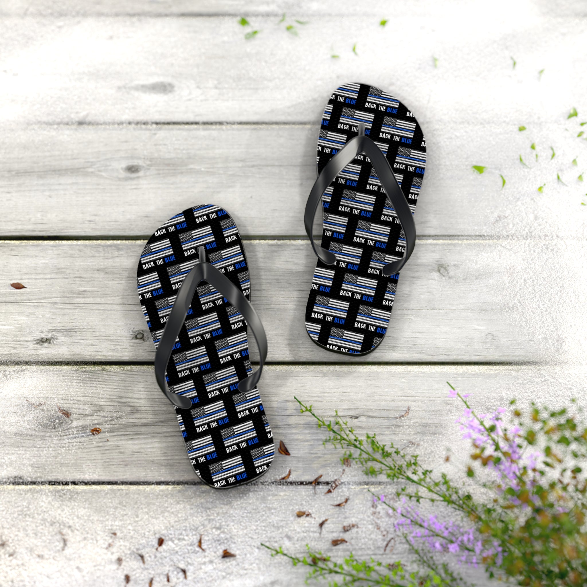 Back the Blue Flip Flops